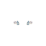 恆星海藍寶珍珠耳環 Stellar Aquamarine Akoya Pearl Earrings