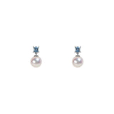 海洋之夢海藍寶珍珠耳環 Blue Horizon Akoya Pearl Earrings