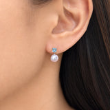 海洋之夢海藍寶珍珠耳環 Blue Horizon Akoya Pearl Earrings