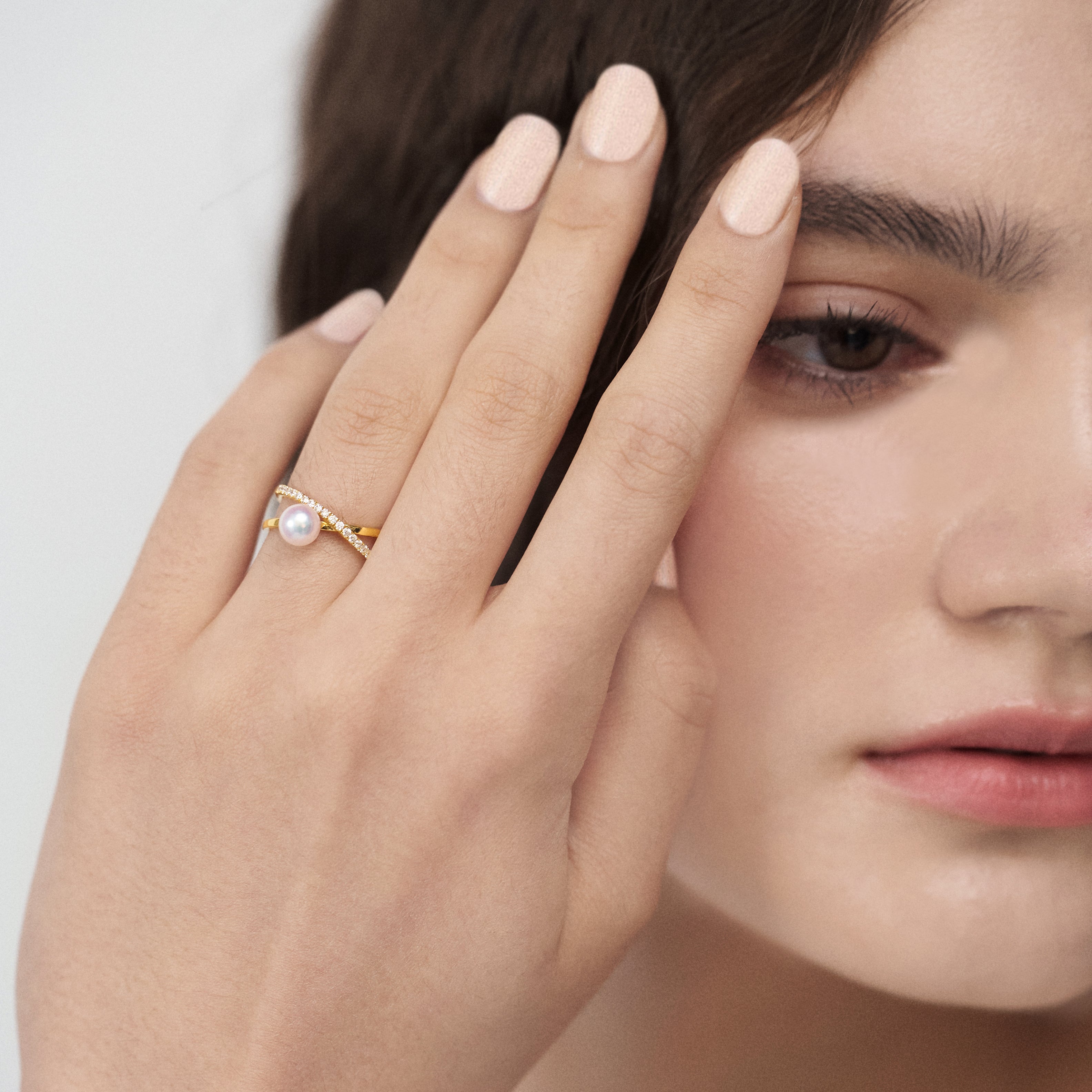 約定珍珠戒指 Promise Diamond Akoya Pearl Ring