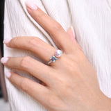 海洋之夢海藍寶珍珠鑽石戒指 Blue Horizon Aquamarine Akoya Pearl Diamond Ring