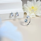 海洋之夢海藍寶珍珠鑽石戒指 Blue Horizon Aquamarine Akoya Pearl Diamond Ring