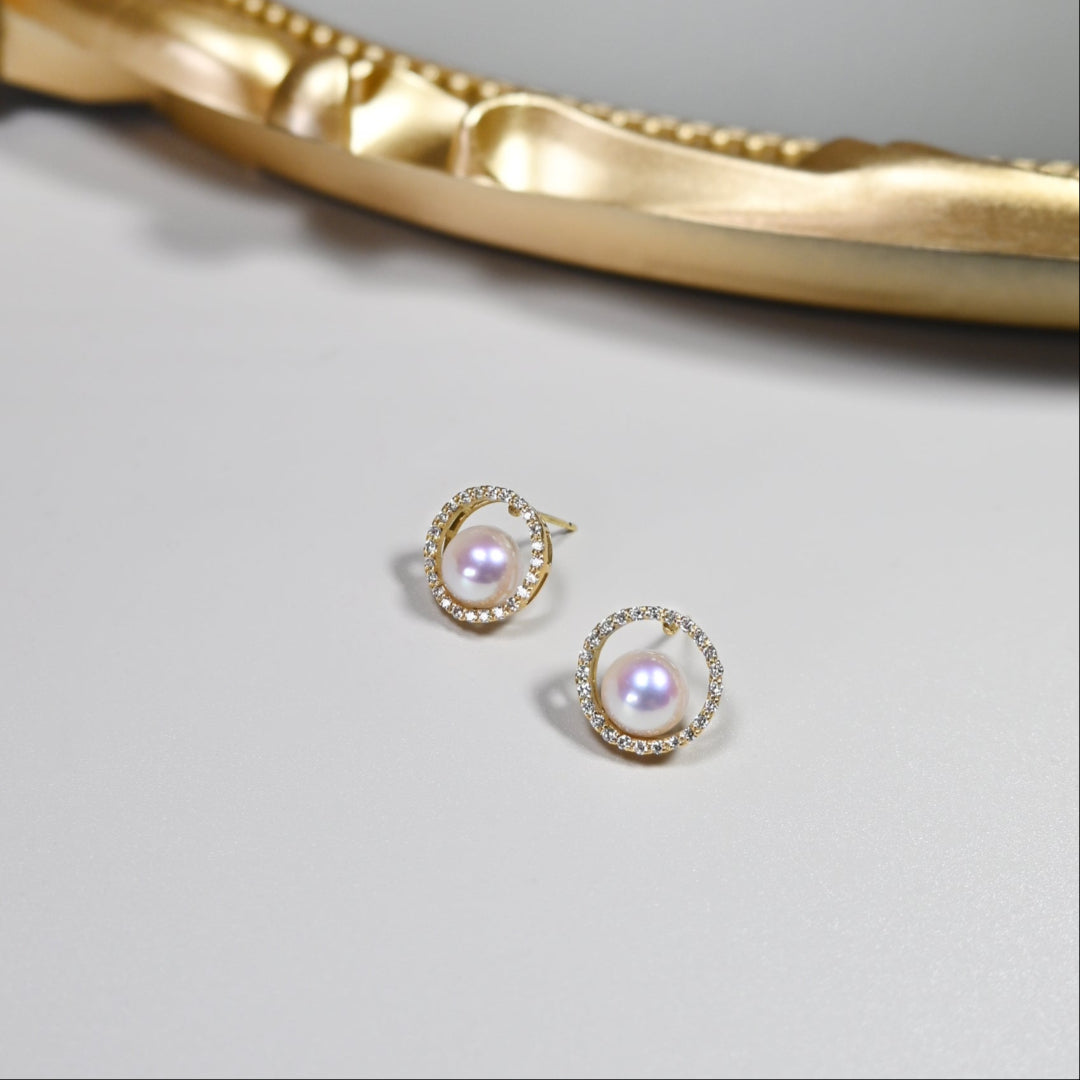 月光女神珍珠耳環 Selene Akoya Pearl Earrings