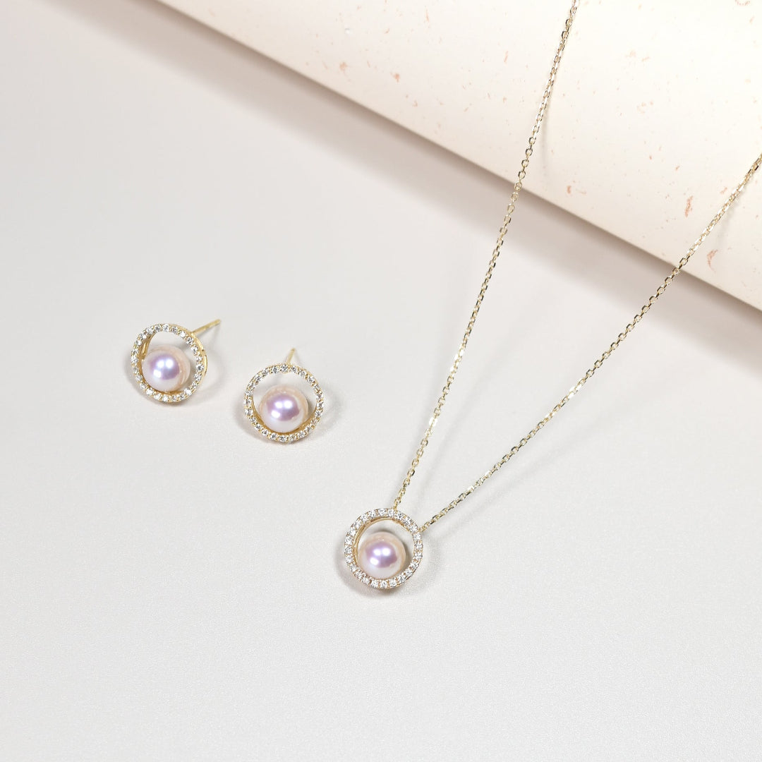 月光女神珍珠耳環 Selene Akoya Pearl Earrings