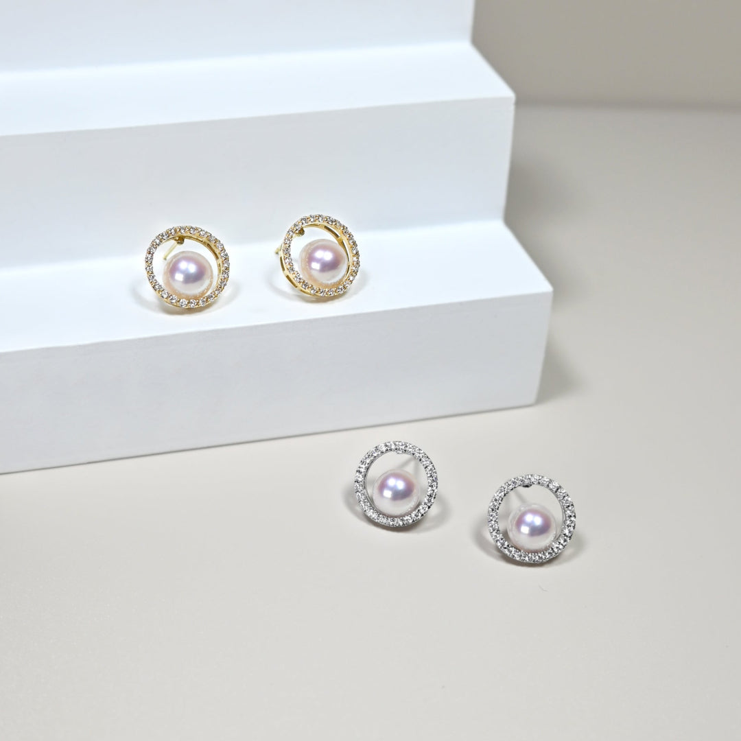 月光女神珍珠耳環 Selene Akoya Pearl Earrings