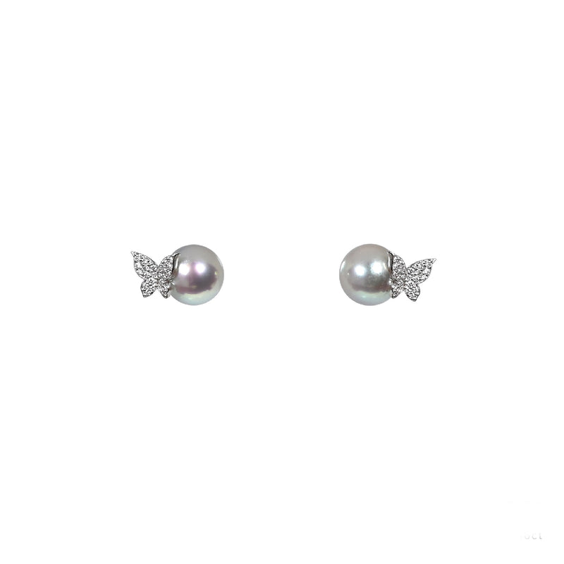 蝶曦珍珠鑽石耳環 Vive Akoya Pearl Diamond Earrings