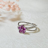 花霞粉剛鑽石戒指Flora Pink Sapphire Diamond Ring