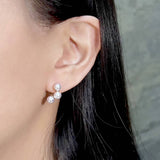 甜心珍珠耳環實戴近拍照