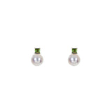 蔓蔓綠碧璽珍珠耳環Verdant Fairylands Green Tourmaline Akoya Pearl Earrings